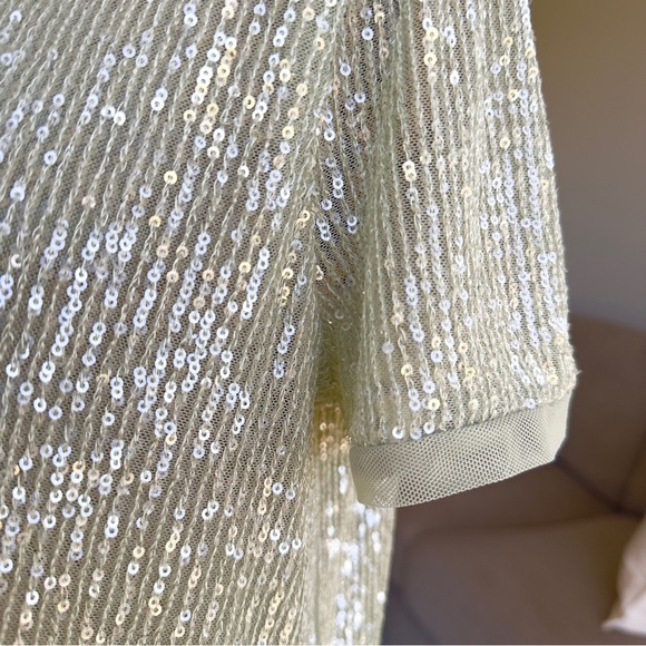 Anne Klein Shimmering Sequin Short Sleeve Top - Picture 8 of 10